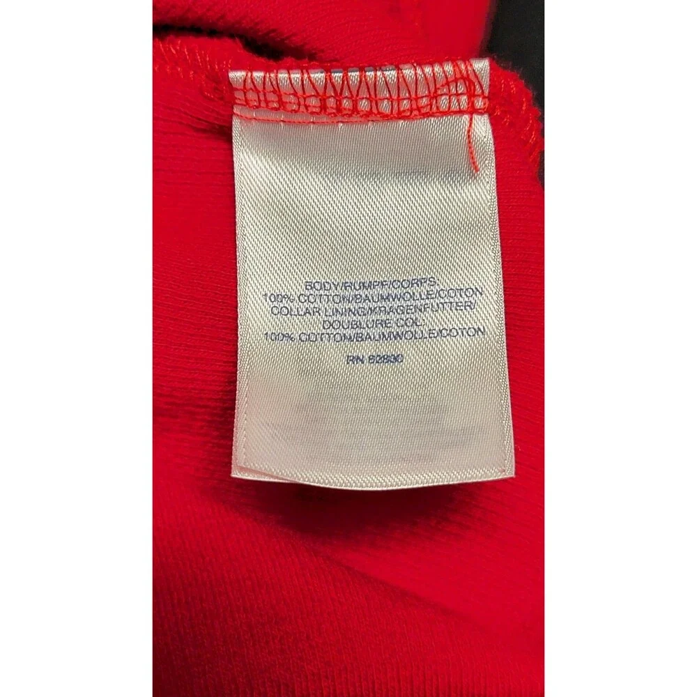 Lands' End Men's Red Quarter-Zip Pullover Sweater Plaid Collar Size Large